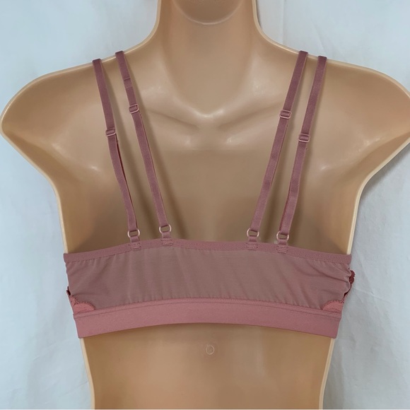 AUDEN Unlined Layered Floral Lace Mesh Double Strap Women’s Bra Size M - Picture 2 of 8